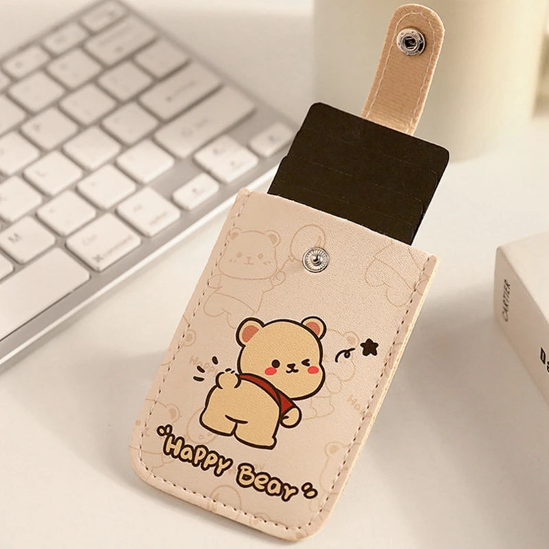 카드 가방 풀 아웃 디자인 대용량 가죽 카드 슬리브, 카드 5 장 보관 파우치, 은행 카드 ID 카드 VIP 카드 커버