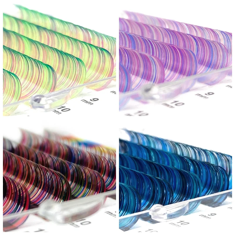 Natuhana cílios mix cor cílios extensões colorido vison falso individual arco-íris colorido 8-14mixed maquiagem natural