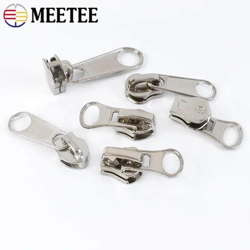 Zipper Repair Kit Zipper Pullers Zipper Sliders Zipper Heads 3# 5# 8# Zippers Slider for Nylon Resin Metal Zips Bag Replacement Zipper Puller Cursors Garment Sewing Zip Head Lock Repair Kit