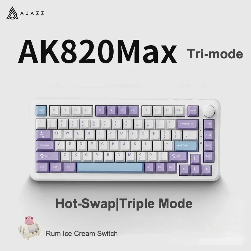 メカニカルキーボードrgb AJAZZ-AK820 max,82キー,ホットスワップ可能