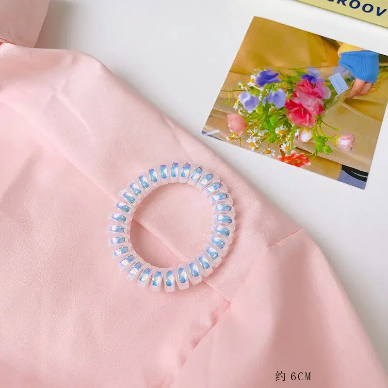 Traceless Hair Women's Headstring Bracelet 5 Pieces Telephone Scrunchie Mermaids Head Rope Flexible High Ponytail Rubber Band hair band,hair rope