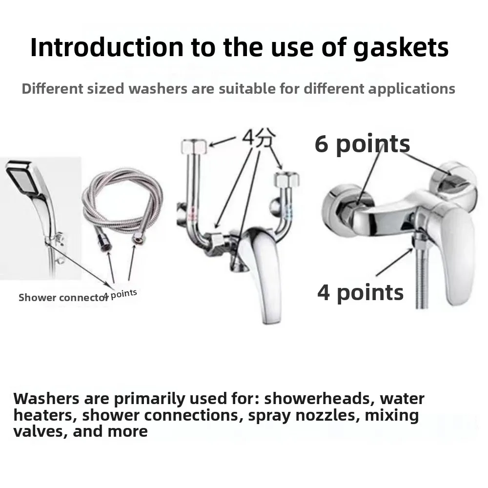 Enhanced Waterproof Rubber Gaskets - Durable Plumbing Washers & Shower Hose Seals