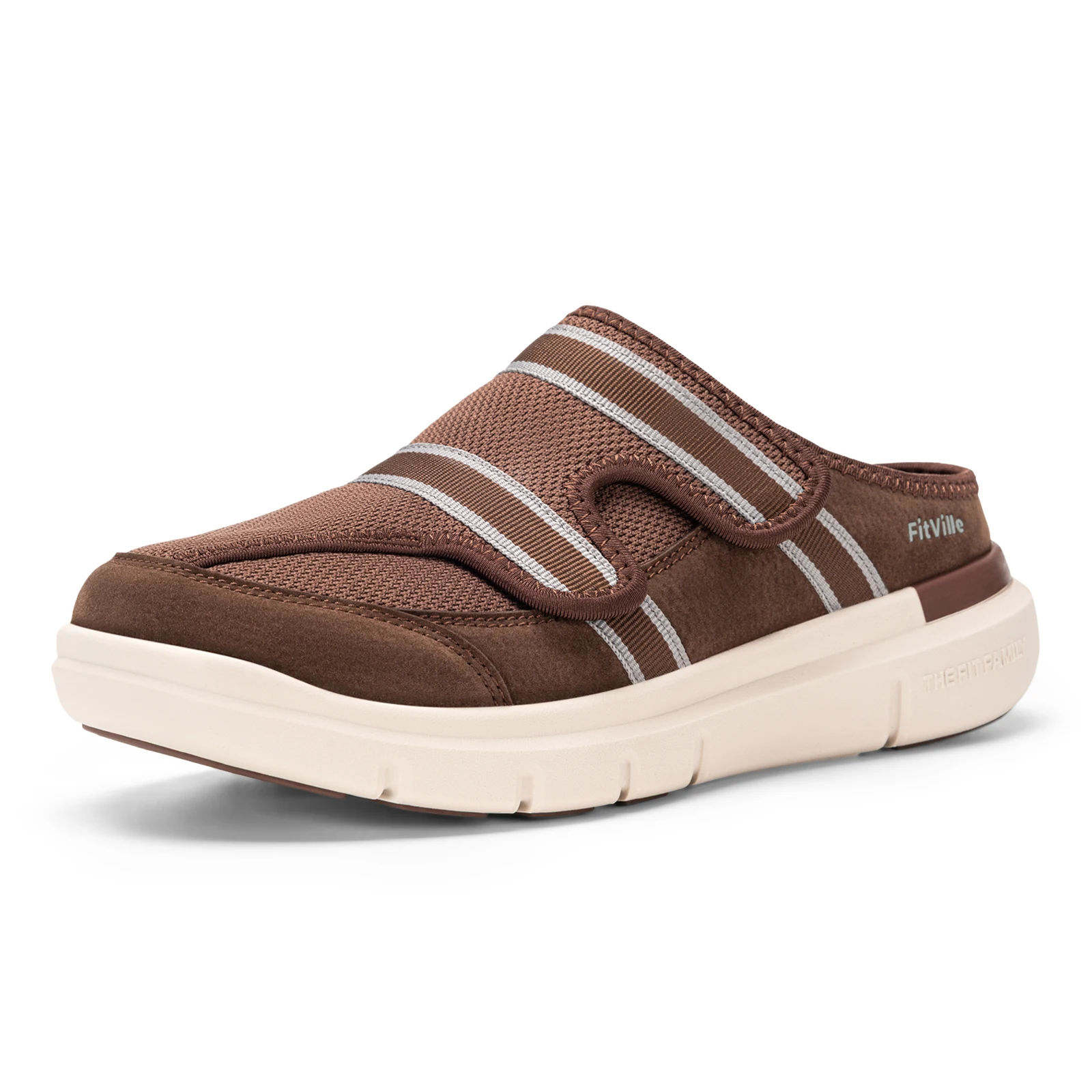 Fitville Herren-Diabetiker-Sandalen mit breiter Zehenbox, weiche, atmungsaktive Hausschuhe, modische Slipper, Clogs, Flip-Flops für Fasziitis – Detail 13