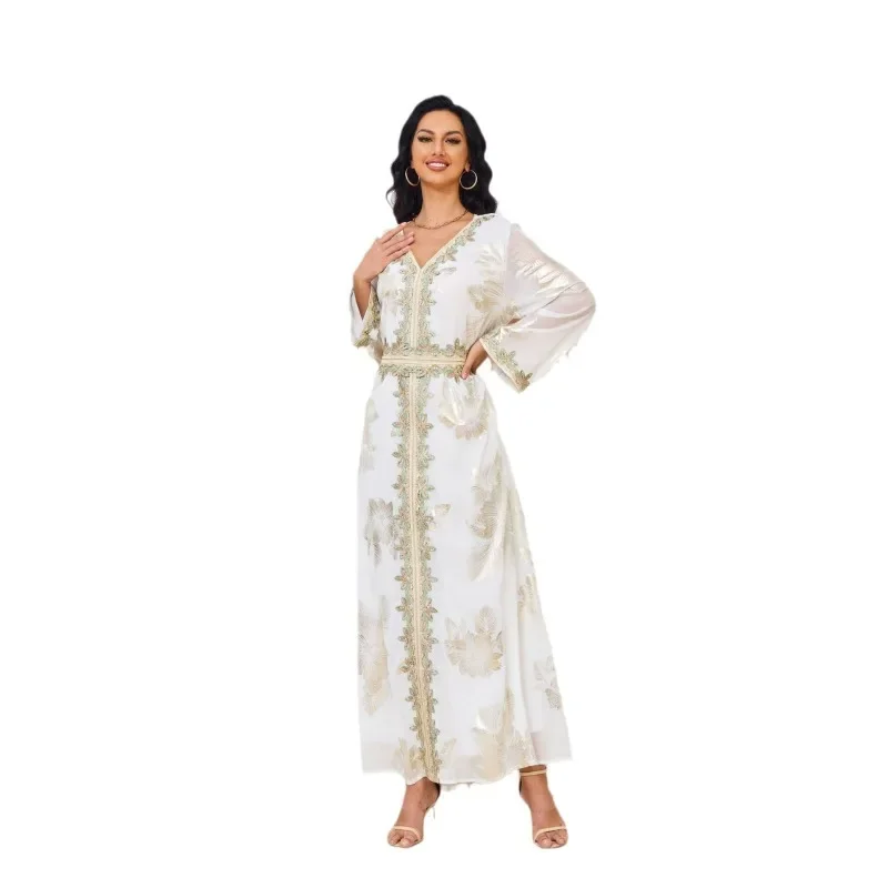 Fashion Women's Wear New Bronzing Muslim Arab Dress Middle East Dubai Robe Muslim Sets Robe Elegante Femme evening dresses