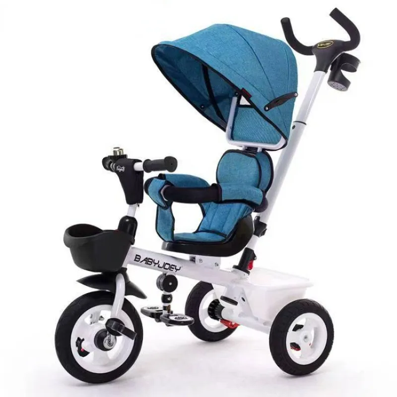 Seat Rotatable Children's Tricycle, Shock-absorbing Explosion-proof Wheel Baby Bike, 1-3 To 5-year-old Bicycle,Push Rod Handcart