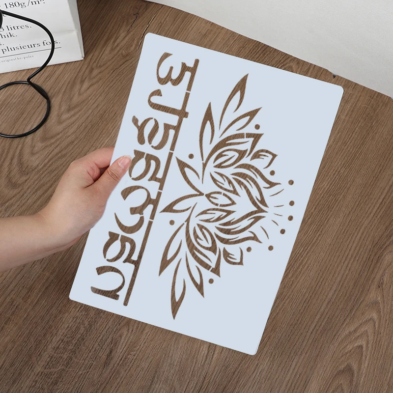 29 * 21 cm muslimische islamische DIY-Mandala-Form zum Malen von Schablonen, gestempeltes Album, geprägte Papierkarte, Wand-Eid-Mubarak-Dekoration – Detail 4