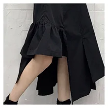 

2022NEW Ladies Lace Pocket Split Sexy Chain Cool 2021 New Autumn Fashion Y2k Punk Girl Gothic Skirt High Waist Mid-length Skirt