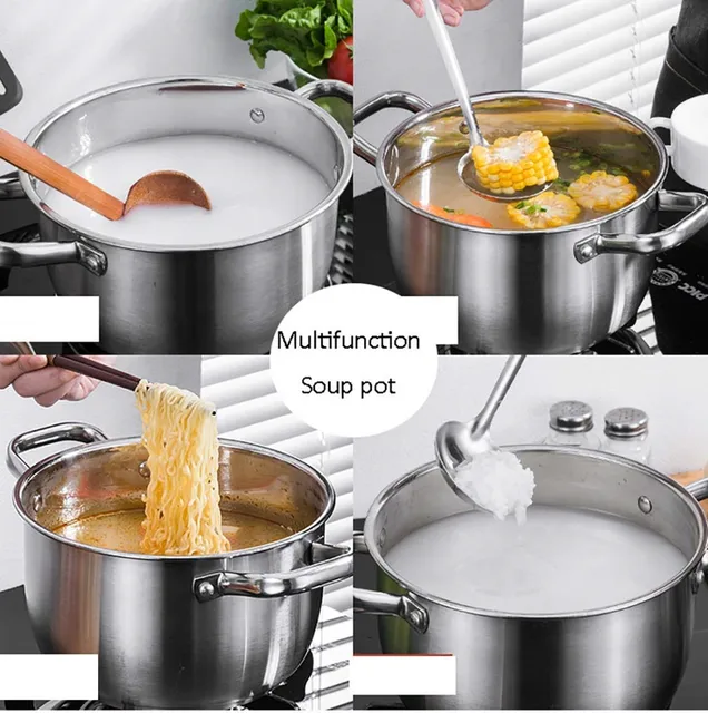 Stock Pot With Lids 4 Quart Food Grade Stainless Steel Soup Pot For Cooking  Stew Dishwasher Safe Kitchen Utensils Cooking Pot - AliExpress