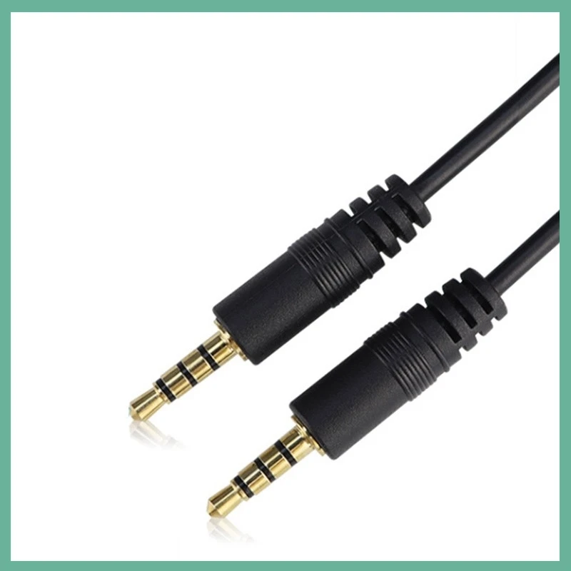 1개입 3.5mm to 3.5mm 잭 오디오 연장 케이블 남성-남성 스테레오 AUX 4극 케이블 어댑터 (자동차 헤드폰 스피커용) 금도금