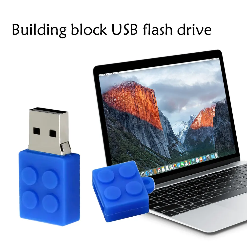 장난감 블록 메모리아 USB 2.0 플래시 드라이브 4GB 실리카겔 빌딩 블록 32GB 펜 드라이브 실제 용량 USB 스틱 16GB 어린이 선물