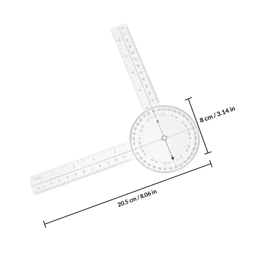 2Pcs 전문 각도 눈금자 각도계 건축 공학 제도를 위한 투명 플라스틱 접이식 측정 도구
