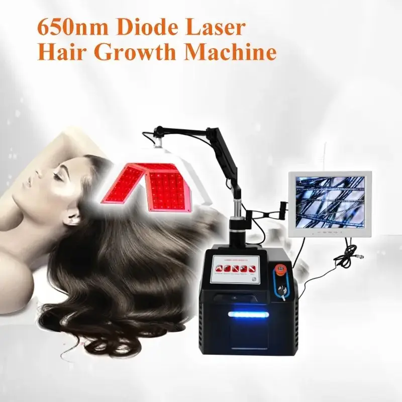 

5IN1 Hair Growth 650nm Diode Laser Machine Scalp Detection Painless Anti-hair Loss Treatment High Frequence Hair Regrowth Device