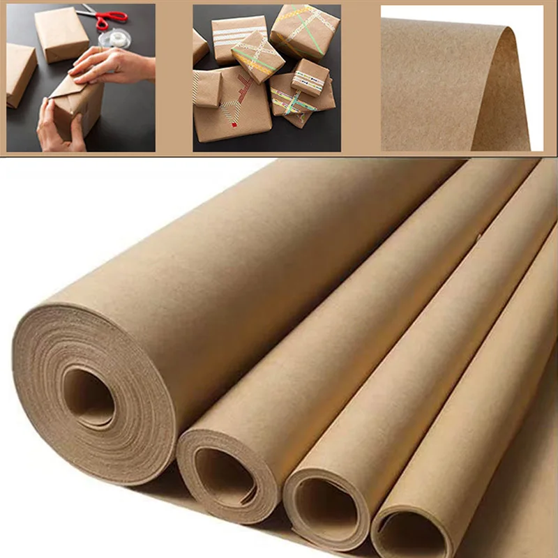 45CM*1000CM 갈색 크래프트 포장지, 꽃다발 선물 포장, DIY 공예 및 꽃꽂이 용품