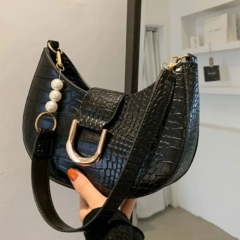 

Retro Alligator Pattern PU Leather Crossbody Bags for Women Small Simple Design Shoulder Bag Lady Phone Clutch Handbags Purses