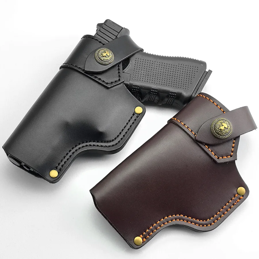 IWB Leather Holster, Genuine Leather Holster for Glock 17/19/23/26/27/29/30/32/33/36/38/39/42/43/43X/44-(EDC) Daily carrying