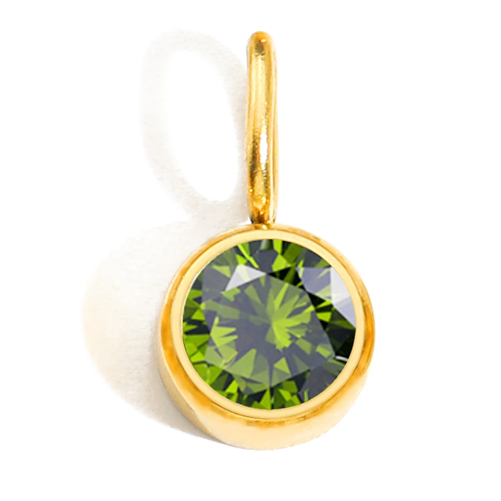 eManco Birthstone Pendant Necklace with Zirconia Crystals – Colorful Stone Accessories