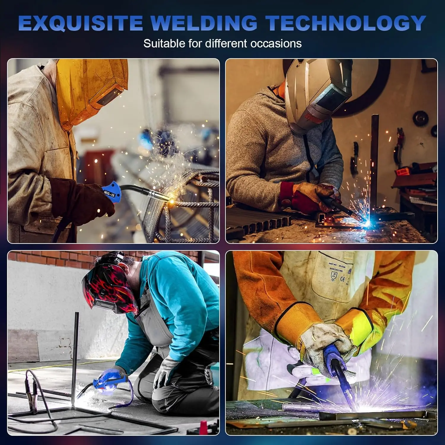 Welder,MIG Welder Machine 120V/240V Dual Voltage 6 in 1 Gas Flux Core MIG/Stick/Lift