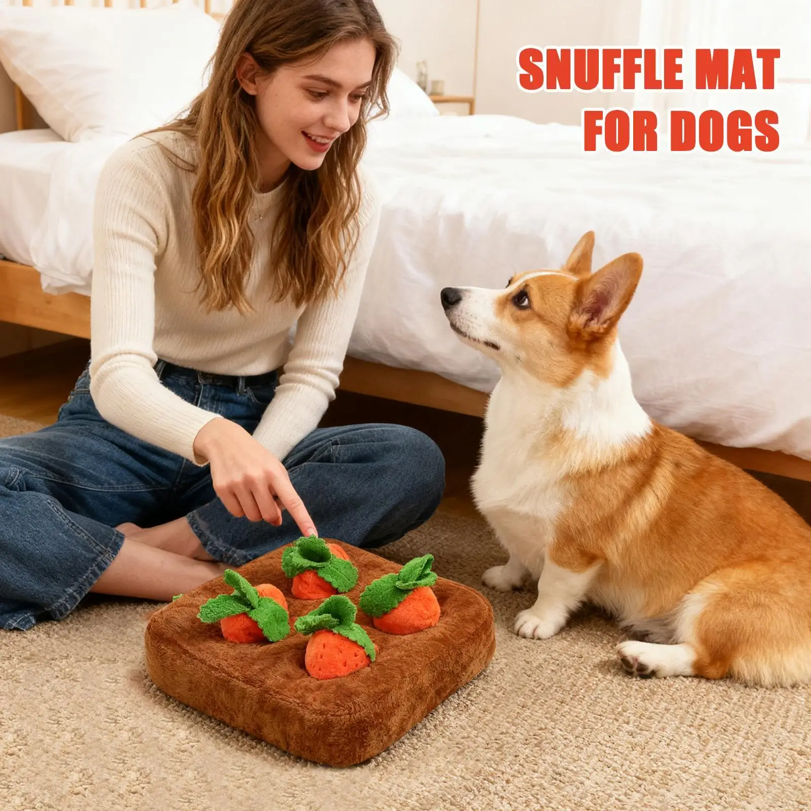 Sniff Mat For Dogs Puppy Carrot Snuffle Toy Dog Enrichment Mat For Pet Parents Animal Lovers Busy Professionals Trainers