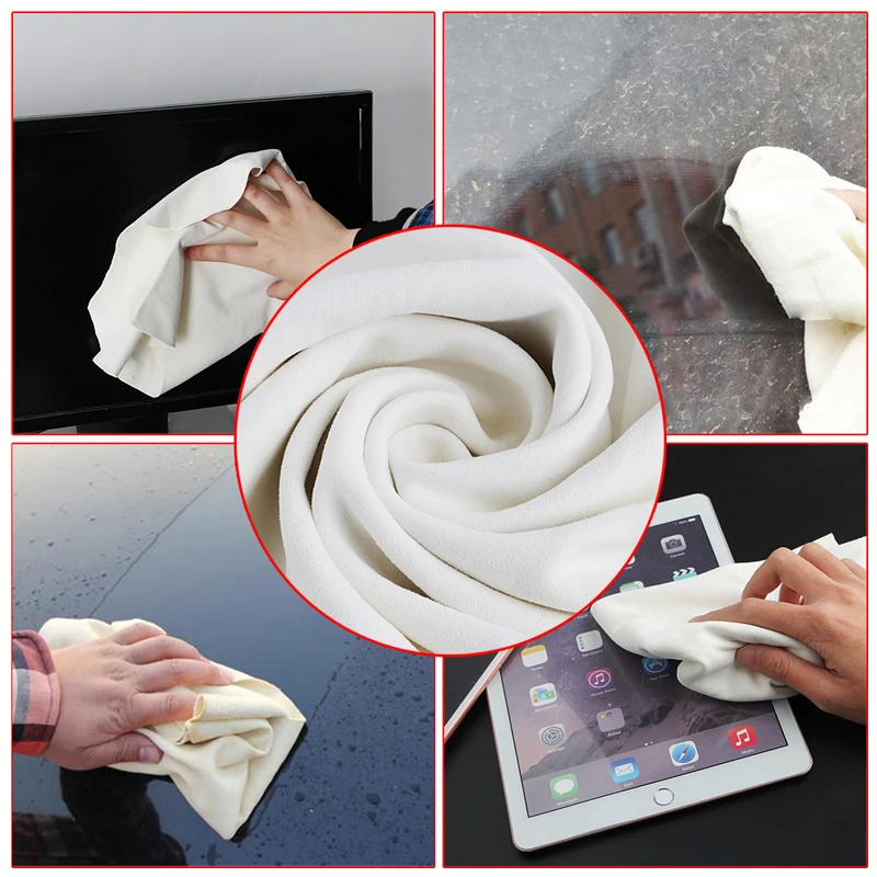 

Natural Suede Leather Car Cleaning Towels Drying Washing Cloth New 40x60cm