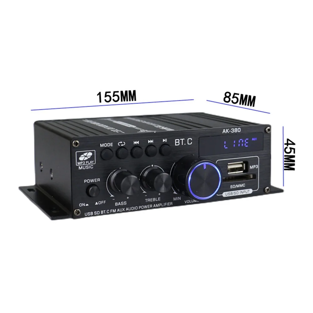 Ak380 Bluetoothハイファイオーディオアンプ,カラオケ,ホームシアター