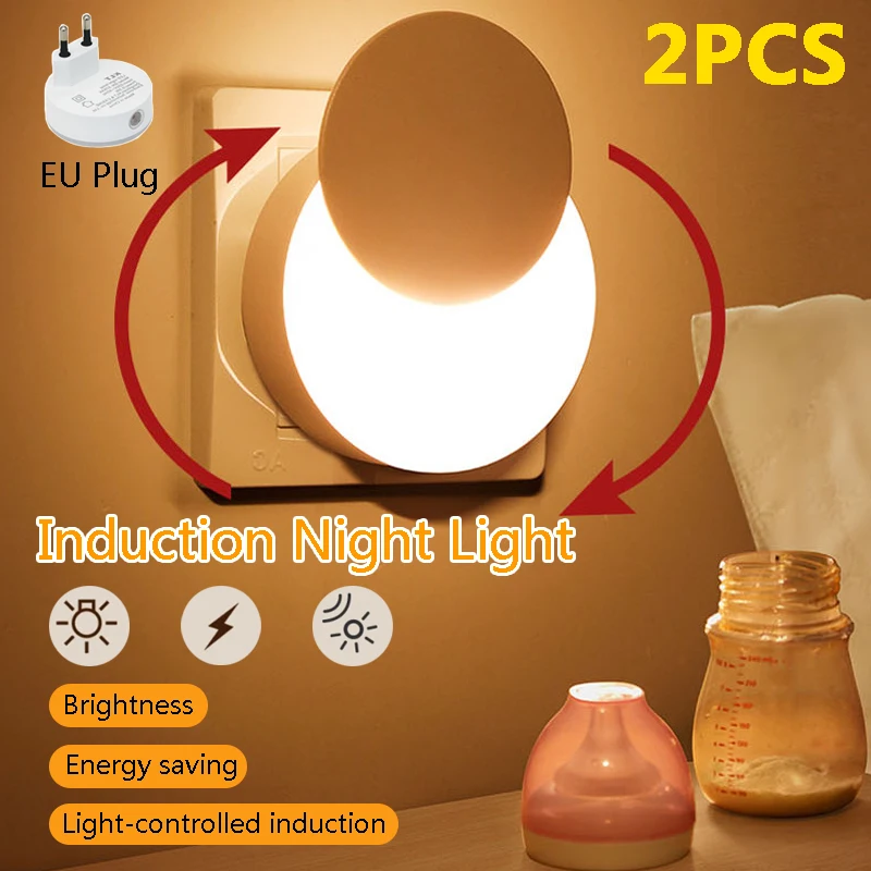 MiniEUPlugLightControlSensorEnergySavingDimmingNightLamp