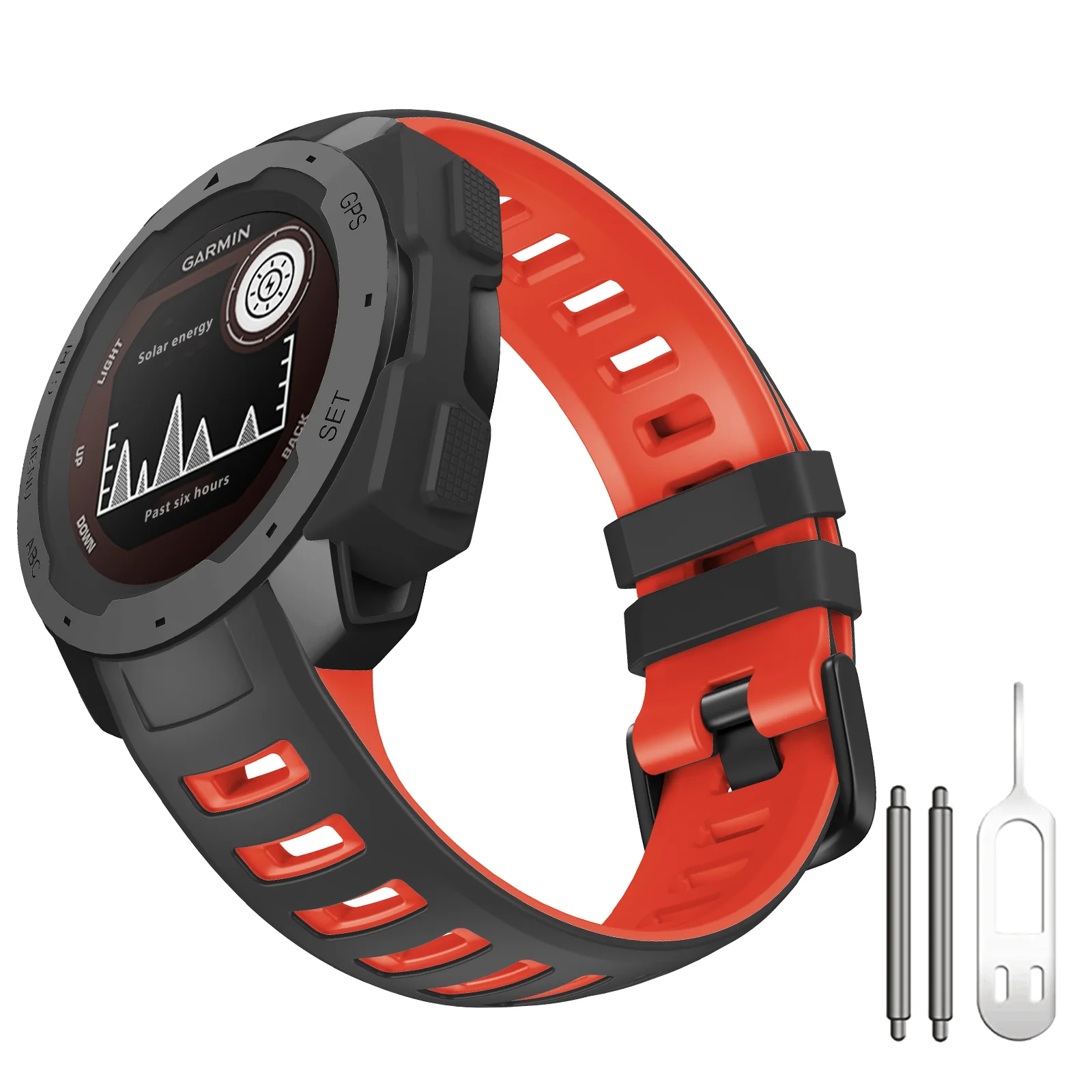 Garmin Instinct2 Dual-Color Silicone Strap - Soft Rubber 22mm Wristband