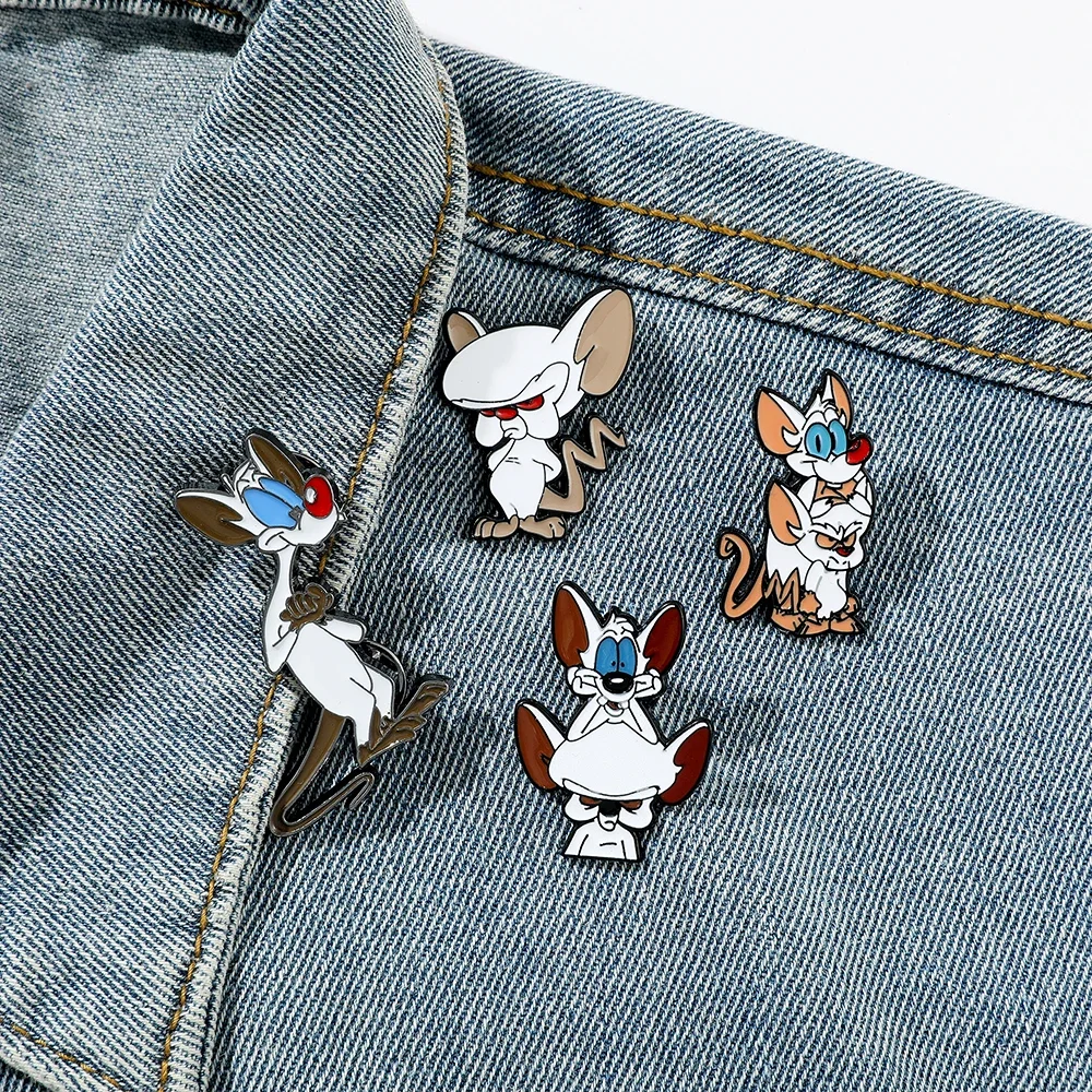 Cute Funny Brooch Evil Cat Breast Pin White Cat Enamel Pin Metal Paint Badge Backpack Clothing Accessories For Trousers 4 Pcs enamel pins