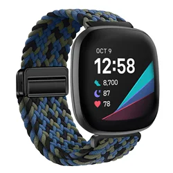 Nylon Braided Magnetic Sport Strap - Comfortable Metal Design for Smartwatch Accessories (Camouflage blue)