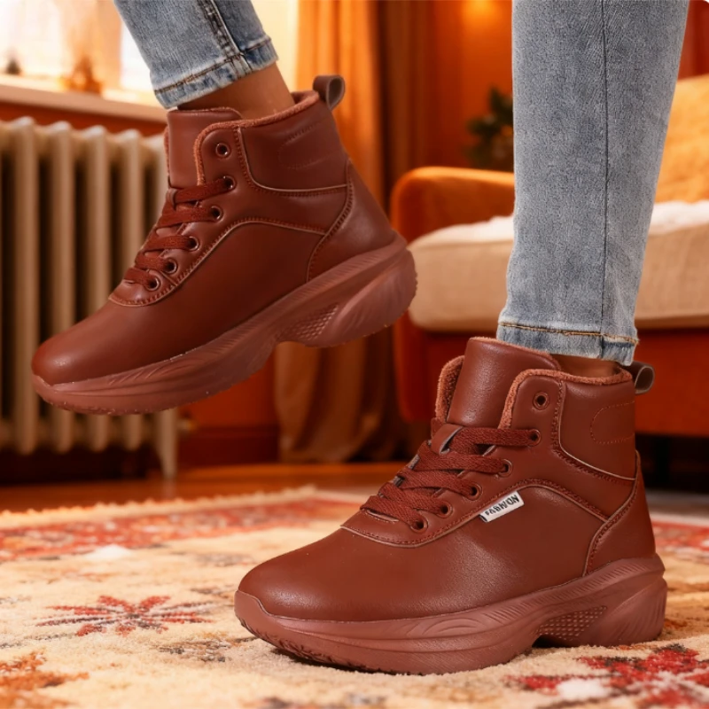 Women's Wide Toe Barefoot Snow Boots Waterproof Minimalist Comfort Sneakers Multi Functional Warm Women's Tennis Shoes 2025 New