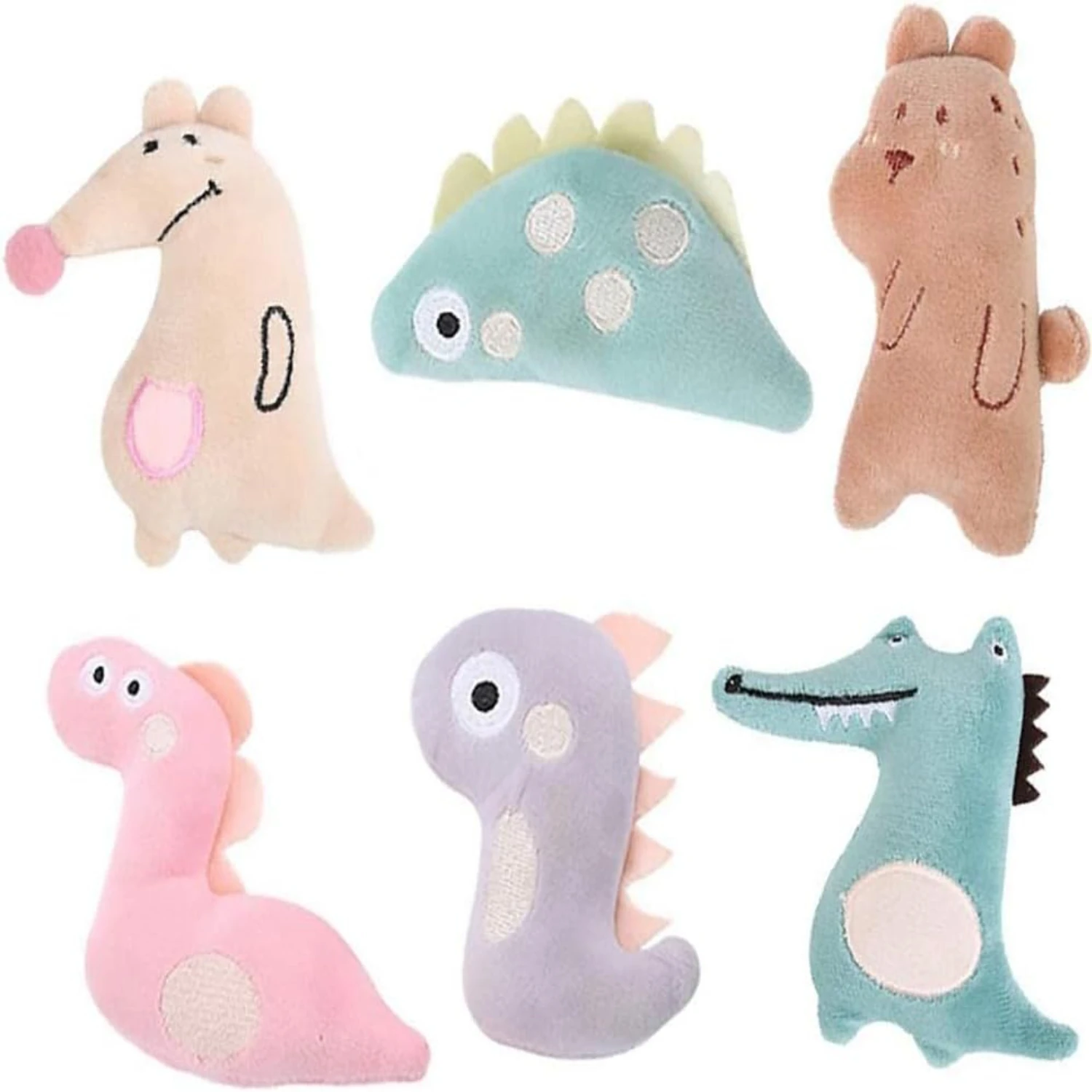 1/6 Pcs Catnip Toys for Indoor Cats Interactive, Funny Kitten Toy Cat Chew Toy, Gift for Cat Lovers, 6 Cute Animal Shapes Design