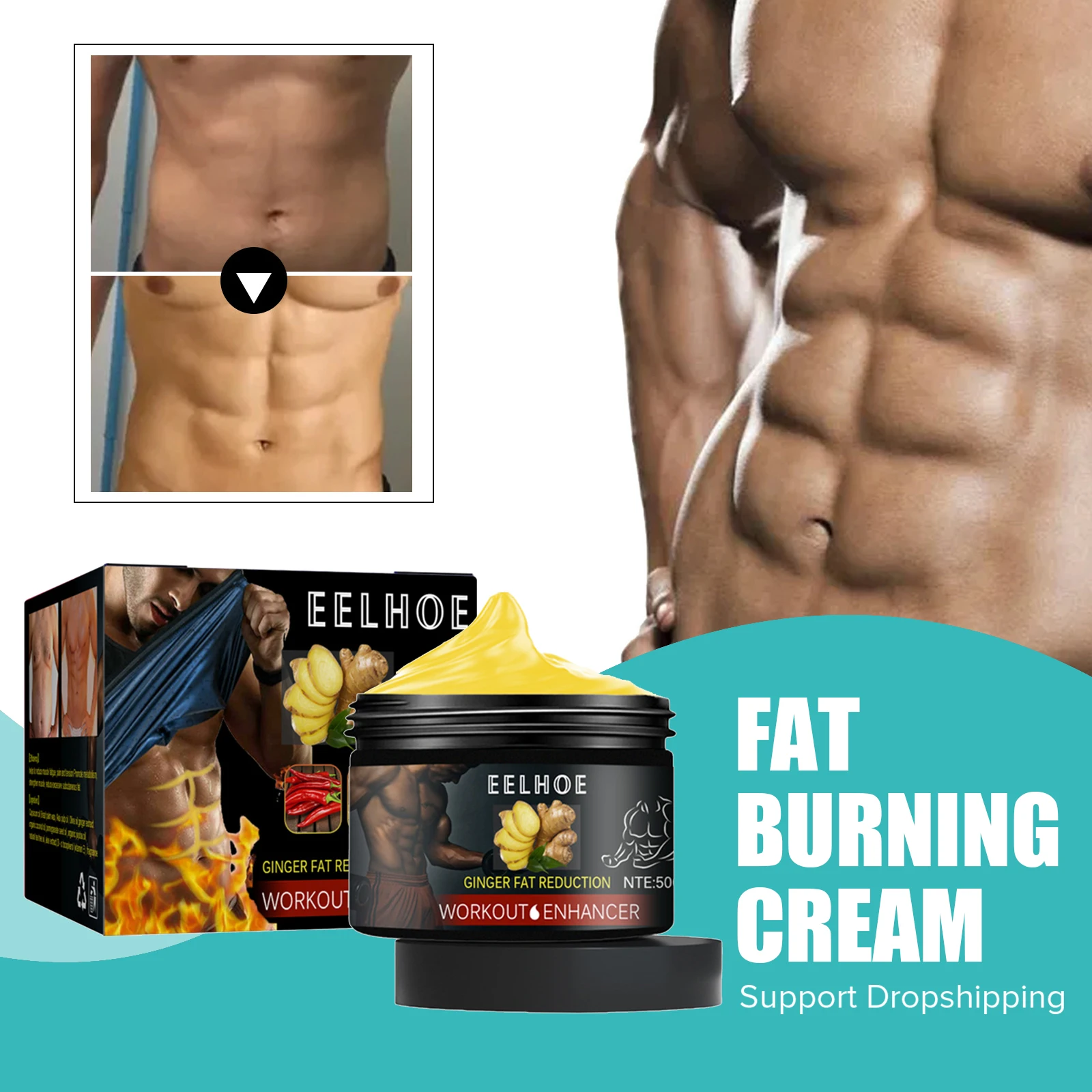 Abdominal Muscle Cream Fast Fat Burning Gel Anti Cellulite Ginger Belly