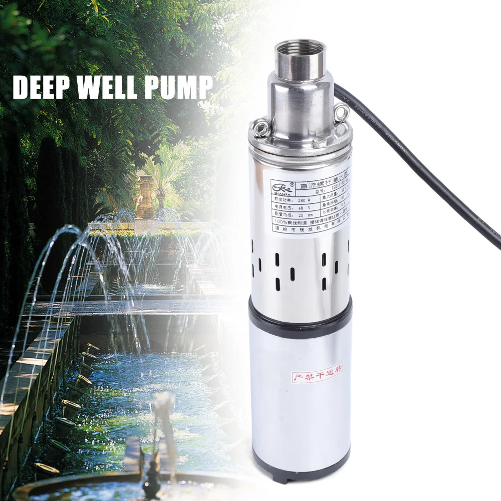 Deep Well Solar Submersible Pump Solar Water Pump DC 24V 200W Pure