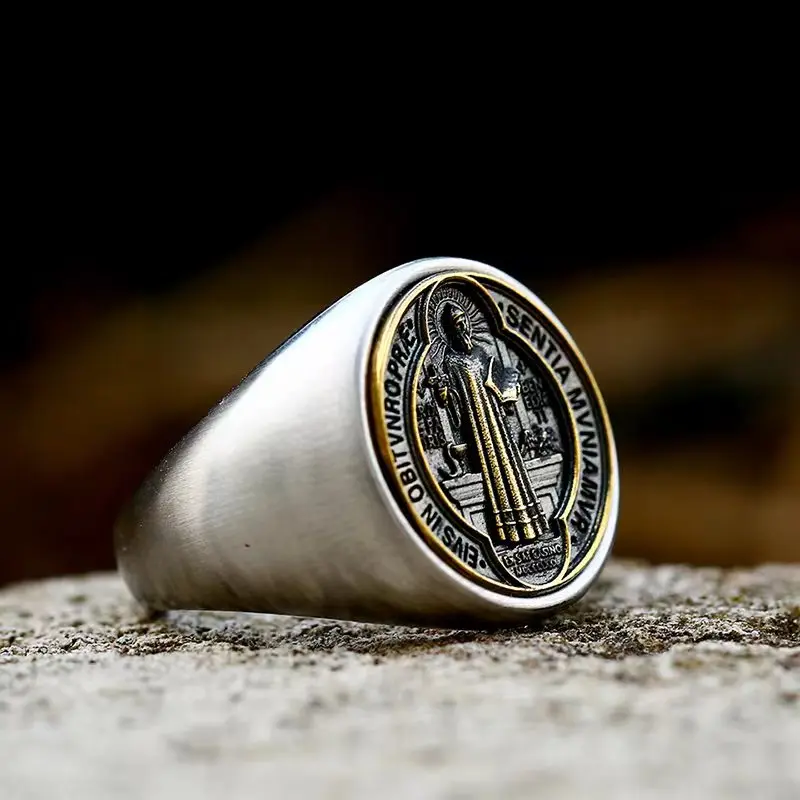 Stainless Steel Ring Finger Ring Fashion religion Jesus Ring Cross Exorcism Order Men Jewelry BR8-829