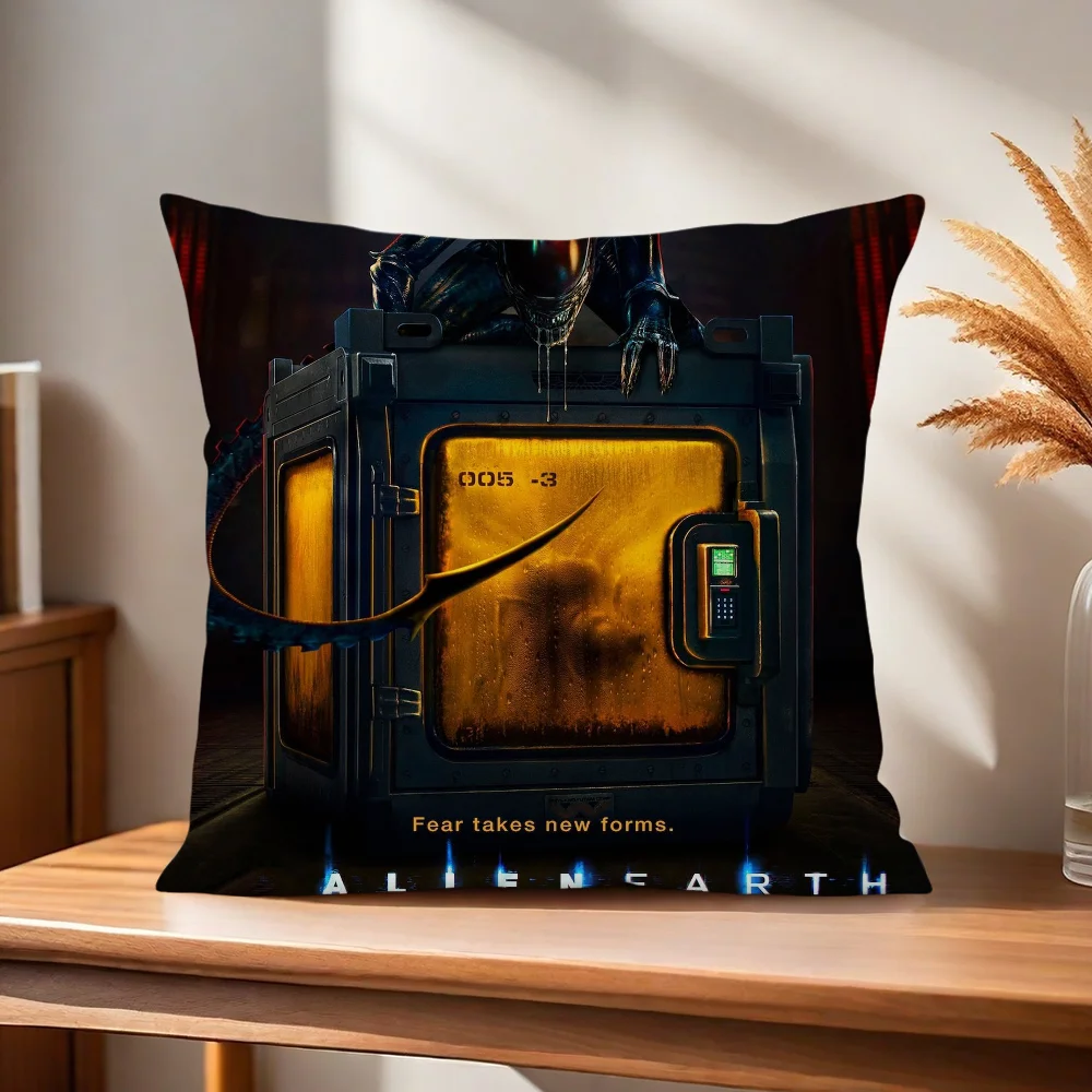 Kissenbezug, neuer Bezug für Zuhause, Sofa, Wohnzimmer, Büro, Café, Fernsehen, Erde, Alien-Auto – Detail 4