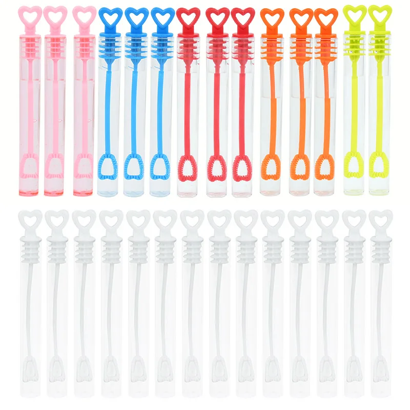 

10pcs Love Heart Wand Tube Bubble Soap Bottle Kid Toy Wedding Decor Gifts For Guests Convenient Empty Bottle Baby Shower Favors