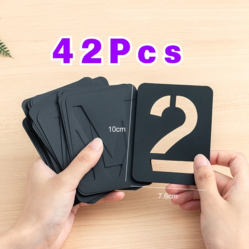 

42 PCS Alphabet Number Stencils Set Layering Stencils Reusable for DIY Painting Scrapbooking Embossing Album Paper Card Template
