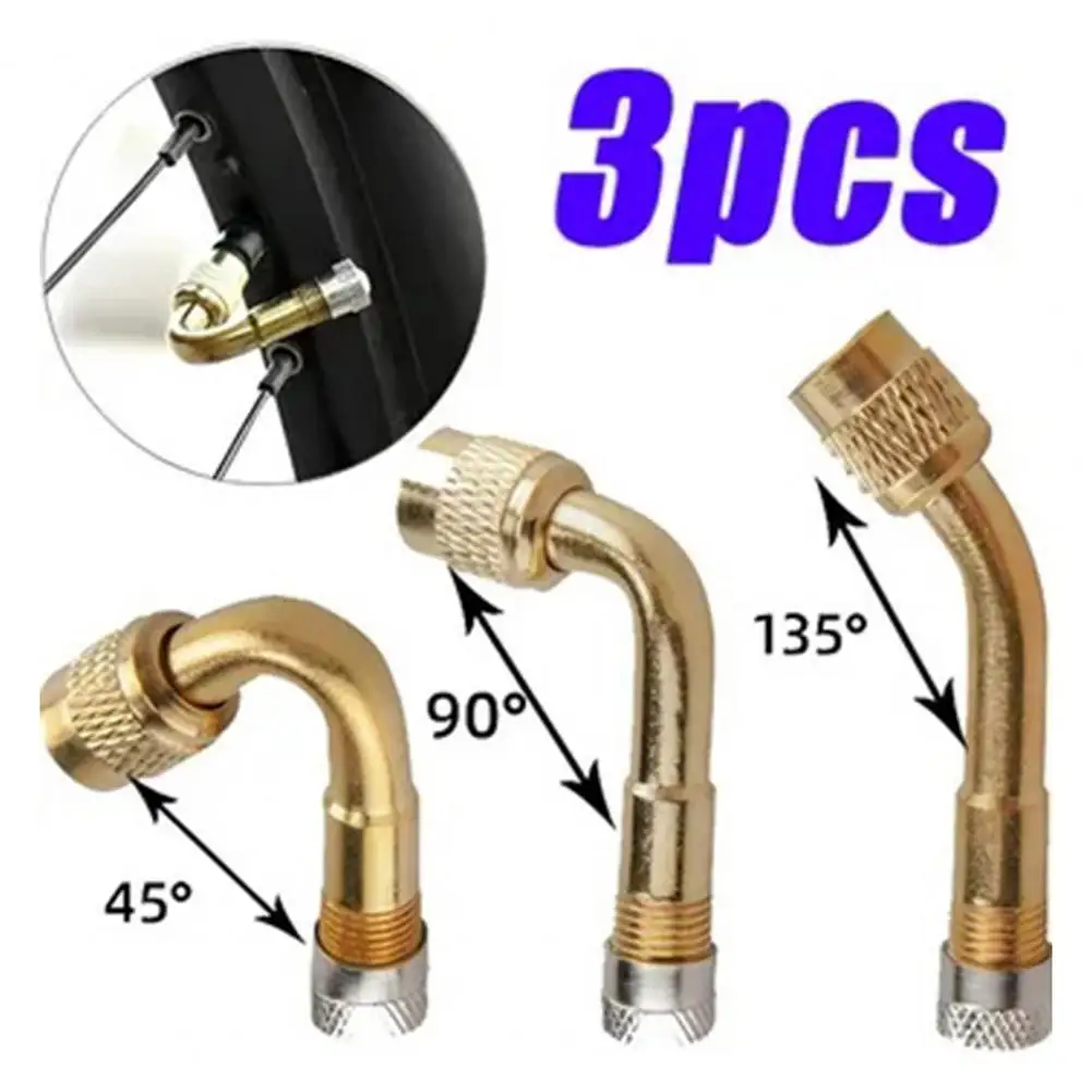 Tire Maintenance Tool with Multiple Angles Brass Tire Valve Extension Set with Multiple Angles for Car for Accessibility