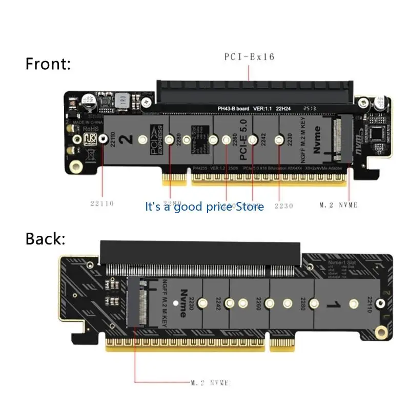 속도 향상을 위한 최적화된 성능 PCIe5.0 레인 분할 확장 카드