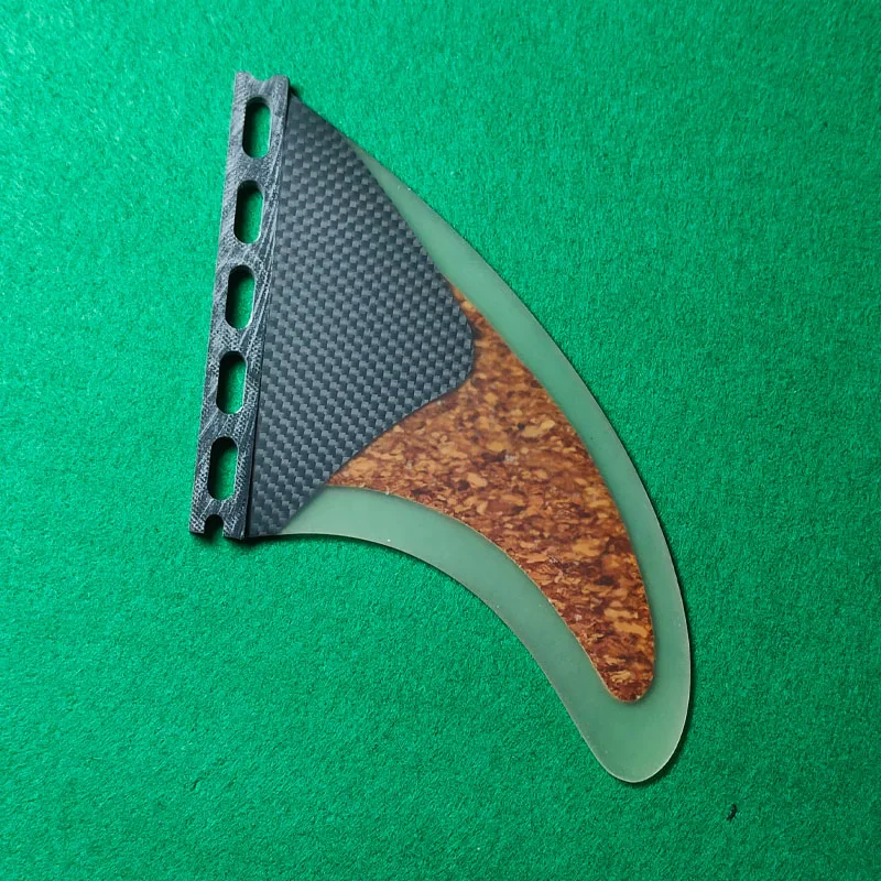 NEW FUTURE MF M Wood Grain Surfboard Fin-Semi-Carbon + Wood Composite, Lightweight & High-Flex, Fits Midlength/Hybrid Board