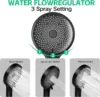Hand-held spray combination and adjustable extension arm / 3-way flow regulator/shower system, high pressure rain hose 4