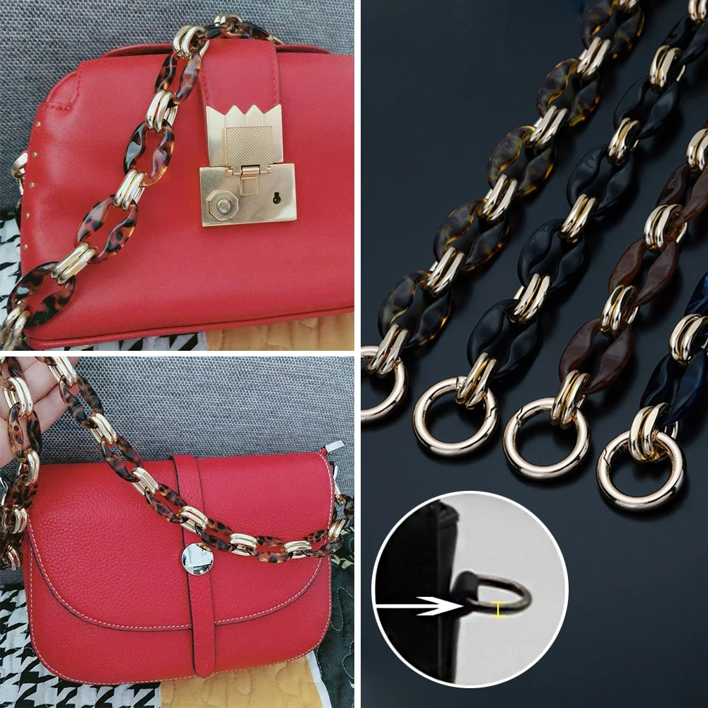 

New Acrylic Bag Chain Bag Strap Removable Bag Accessories Colourful Women's Alloy Chain Chain Of Bags Purse Chain Fishbone Chain