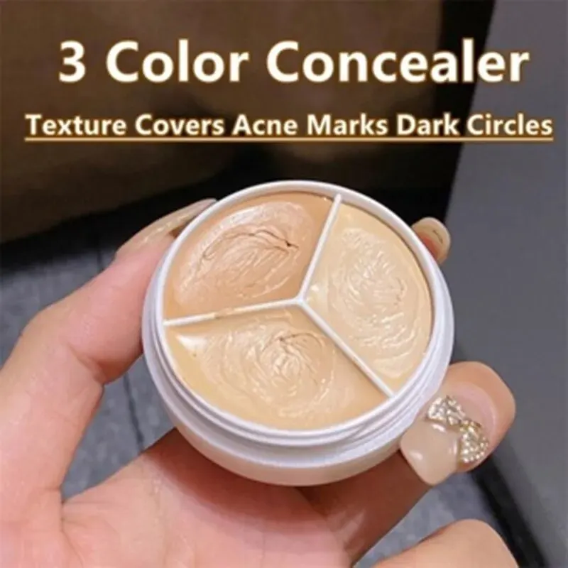 3-Color Concealer Palette Professionally Covers Dark