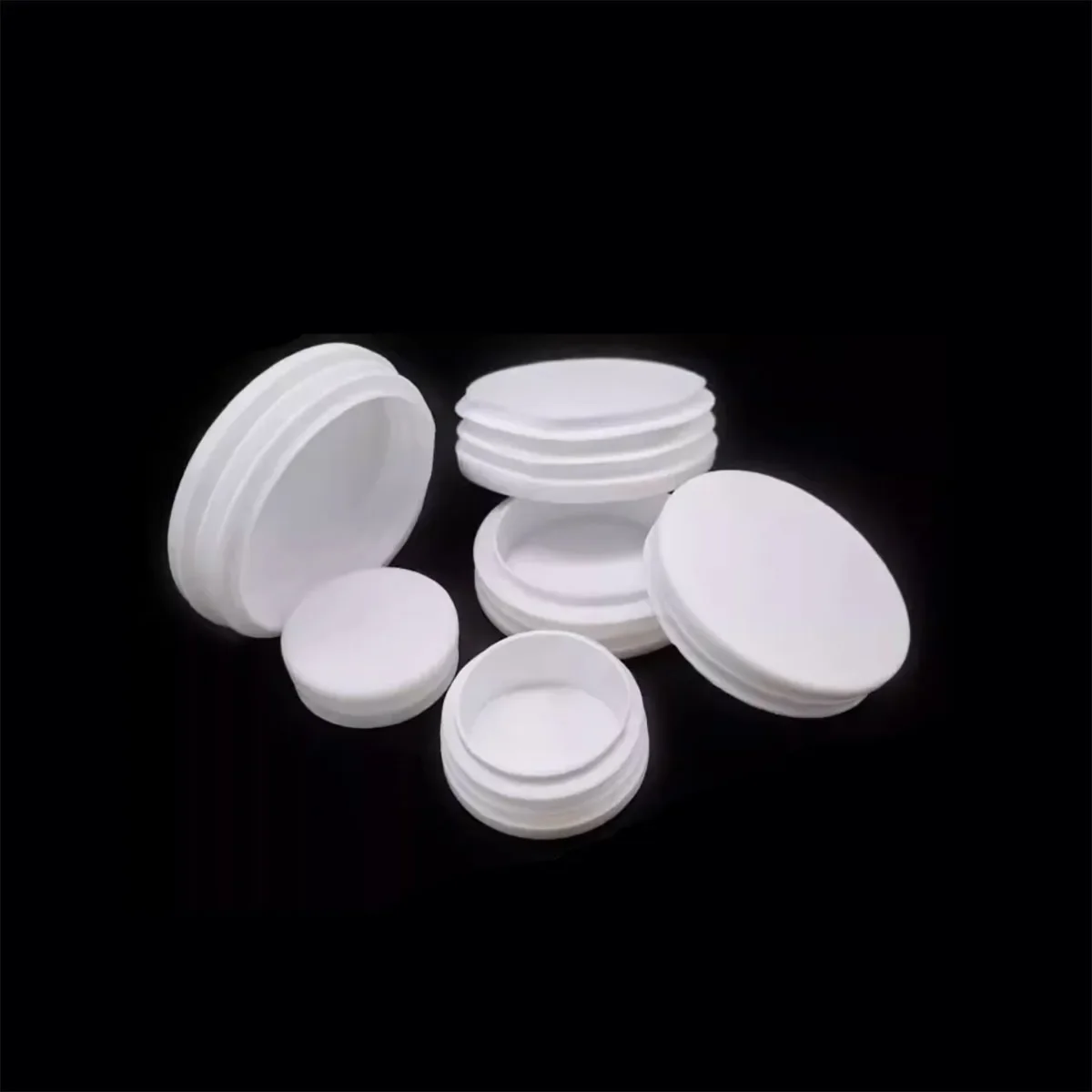 White New Material PP Plastic Square And Round Plug Stainless Steel Pipe Plug Furniture Table And Chair Foot Pads