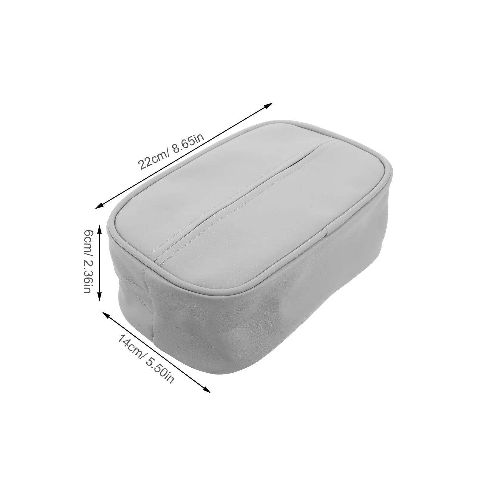 자동차 티슈 박스 홀더 PU 직사각형 8.6x5.5x2.4 인치 컵 홀더 팔걸이용 블랙 퀵 릴리스 버클 자동차용