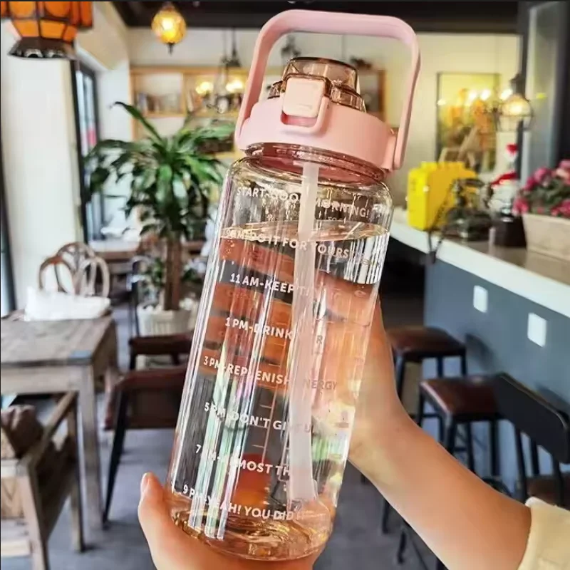 2L Large Straw Water Bottle 5