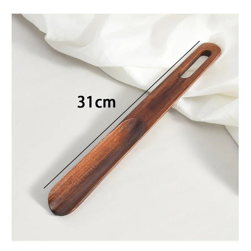 Premium Solid Wood Shoehorn with Ergonomic Short Handle, Ideal for Pregnancy and Elderly Use