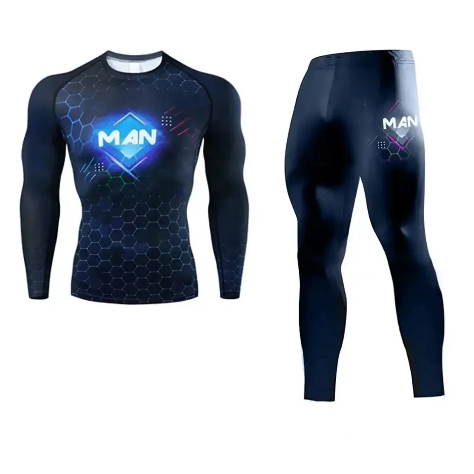 Men's Spring Quick Dry Pants Cycling Clothes Sets Tight Pro Tops Jogging Fitness Outdoor Elastic Breathable Training Tracksuits