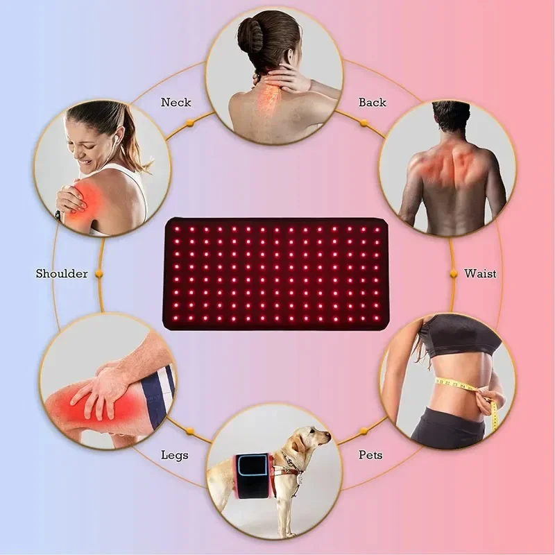 NEW 120 LEDs Red Light Belt 660nm&850nm Infrared Light Therapy Pad for Body Fatigue Deep Therapy for Back Knee Hands Feet Relief