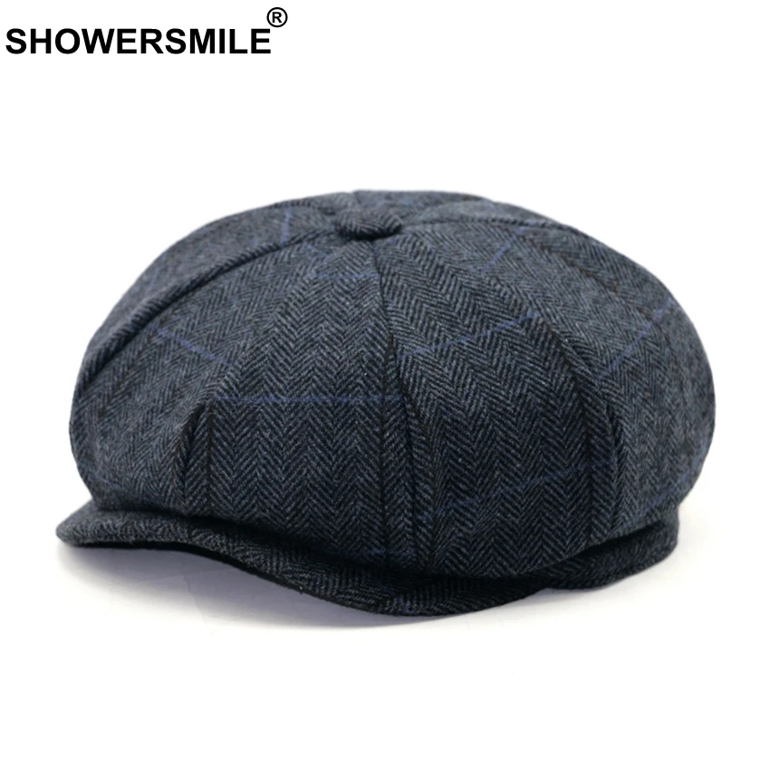 Chapeau Homme élégant Style Newsboy/béret En Tweed Polyester - Taille Ajustable, Protection Solaire