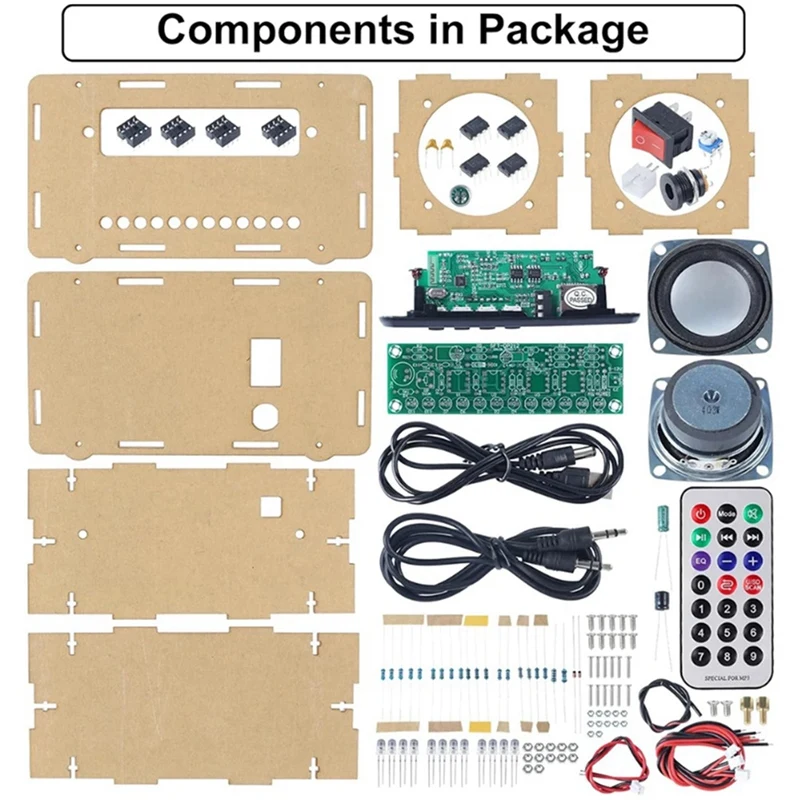 DIY 블루투스 스피커 키트, LED FM 라디오, USB 미니 홈 사운드 앰프, 디지털 디스플레이, 납땜 프로젝트, 투명, 내구성